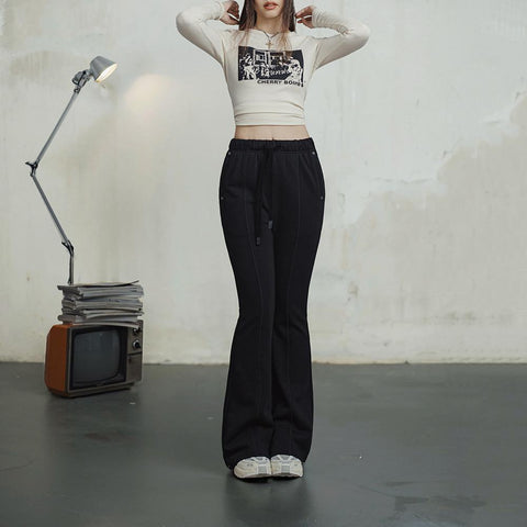 MADEN Women's Flared Pants Casual Slim-fit Curves Stretch Yoga Sweatpants Cozy Relaxed Drape Comfort Style Trousers for Dailywear