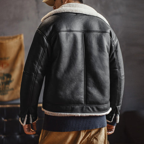 MADEN メンズ G1 飛行服 冬用 厚手 暖かい シェルパ裏地 バイク用上着 カジュアル外套