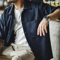 MADEN Herren Atmungsaktives, knitterfreies Baumwoll-Casual-Hemd