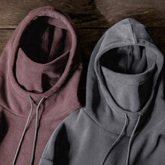 Sudadera con capucha balaclava de forro polar de peso pesado con capa cortaviento para hombre MADEN