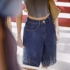 MADEN Damen Schwere Selvedge Denim Umschlag Shorts