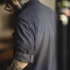 MADEN Herren Retro Corngrain Kariertes Button-Down Hemd