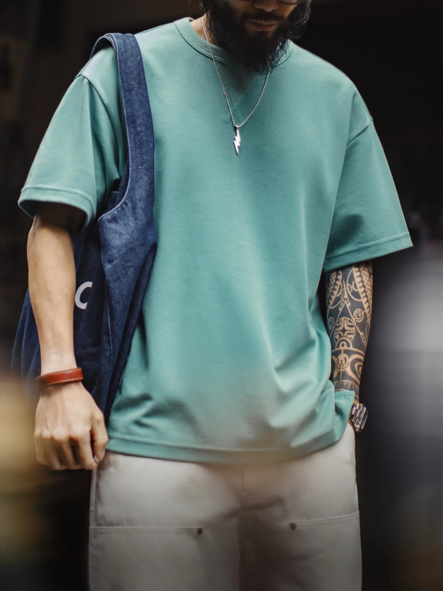 MADEN Vintage Ribbed Crewneck Tee