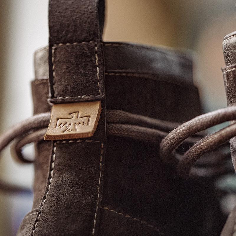 MADEN Retro Brown Mid-Top Leather Desert Boots
