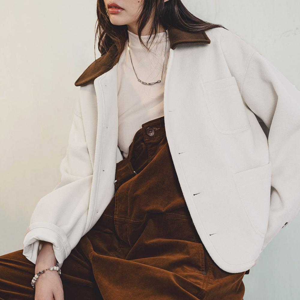 Maden Damen Retro Jacke - Kuscheliger Cord Reversmantel