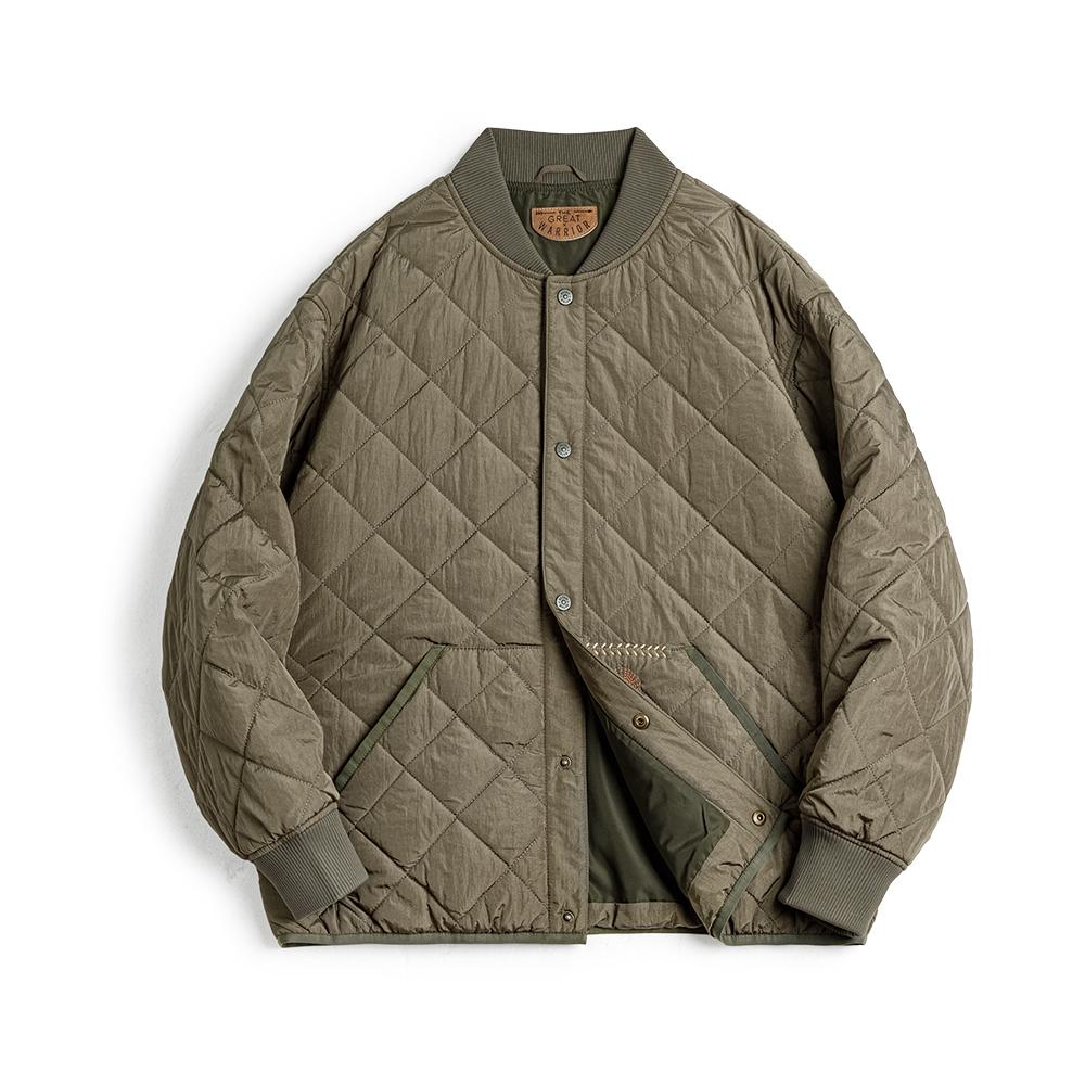 Chaqueta varsity acolchada de algodón de peso pesado para hombre MADEN
