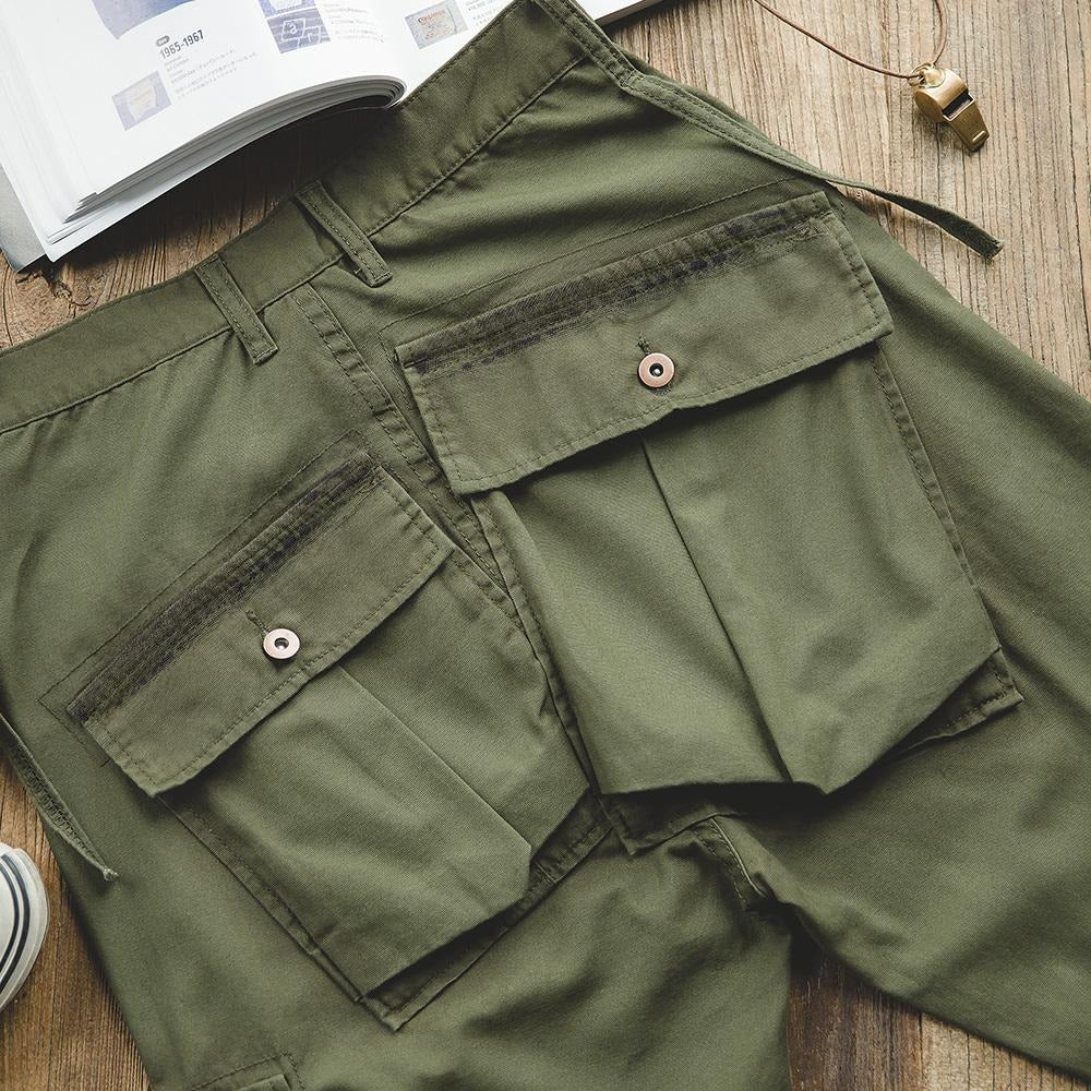 MADEN Men’s Cargo Pants – 100% Cotton Army Green Tactical Trousers