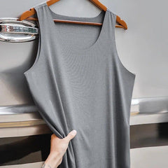Maden Men Sleeveless Tank Top Ice Silk Cool Feeling Threaded Vest Gym Muscle Sportswear Undershirts