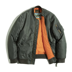 MADEN Herren Klassische Ma-1 Flieger-Bomberjacke