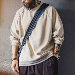 Sudadera retro de cuello redondo y peso pesado MADEN