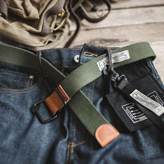 MADEN Retro Nylon Canvas Doppelring Gürtel