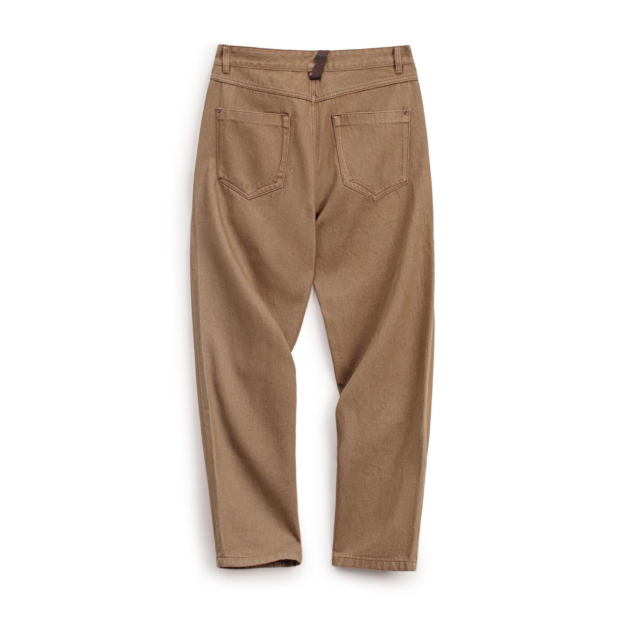 MADEN Herren Schwerer Baumwoll Gerade-Bein Jeans