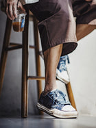 MADEN Men's Vintage Indigo-Dyed Denim Canvas Sneakers thumbnail