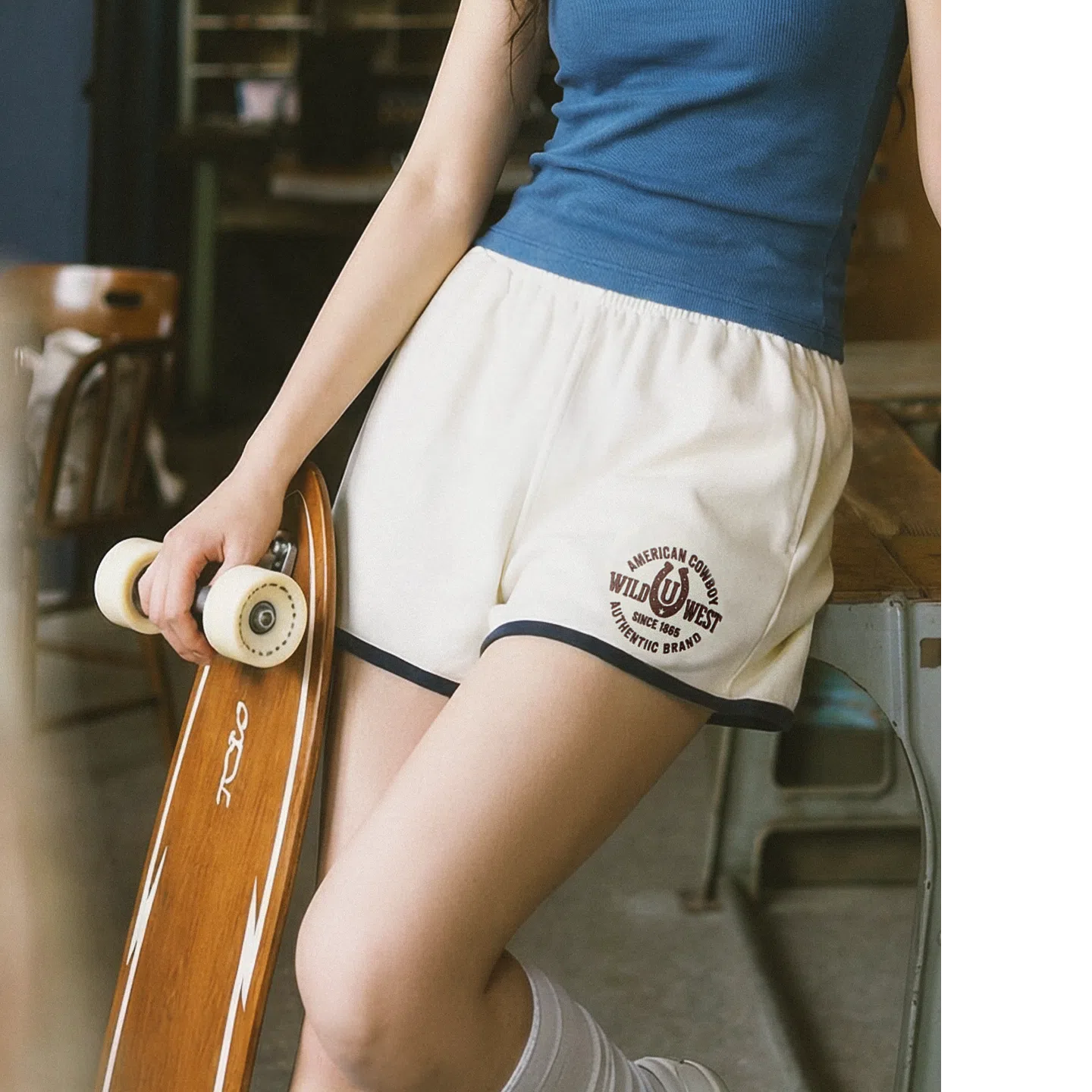 MADEN Women's Embroidery Athletic Shorts