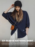 MADEN Women's Batwing Sleeve Cotton Blouse Shirt selected product image