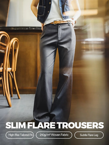 MADEN Women's Stretch Cotton Slim-Fit Dress Pants