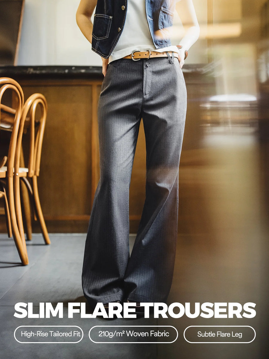 MADEN Women's Stretch Cotton Slim-Fit Dress Pants
