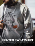 MADEN Rolled Hem Printed Sweatshirt- Cotton 100% selected product image