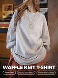 Sweat-shirt à manches lanternes en maille gaufrée pour femme MADEN  selected product image