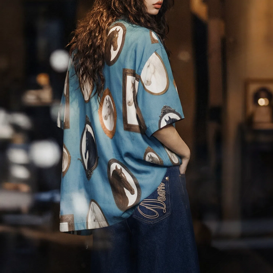 MADEN Women's Vacation Print Shirt