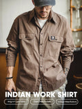 MADEN Vintage Workwear Cotton Long-Sleeve Casual Shirt selected product image