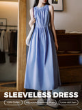 Robe longue sans manches bleu ciel Maden  selected product image