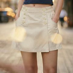 MADEN Women's A-Line Cotton Skort