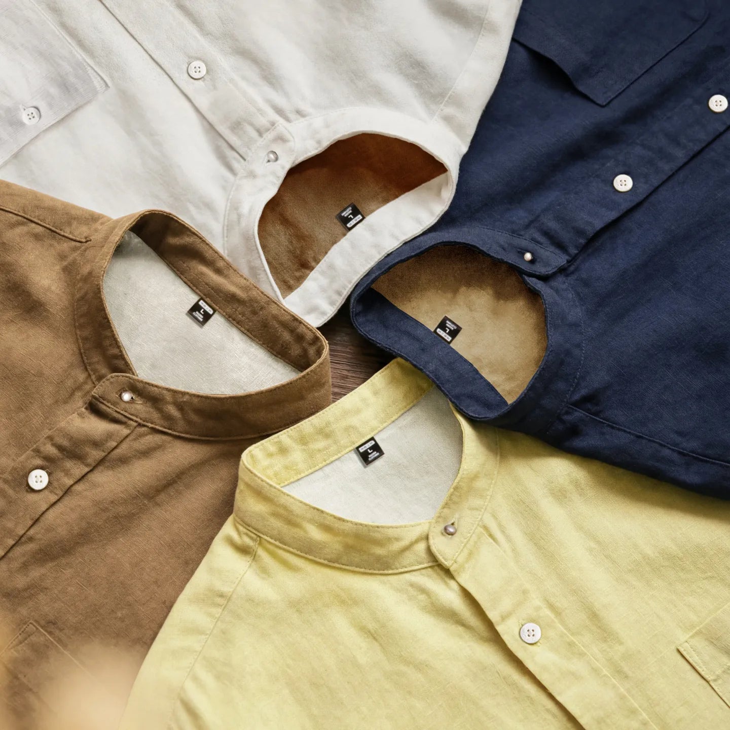 MADEN Men's Lyocell Shirts - Stand Collar