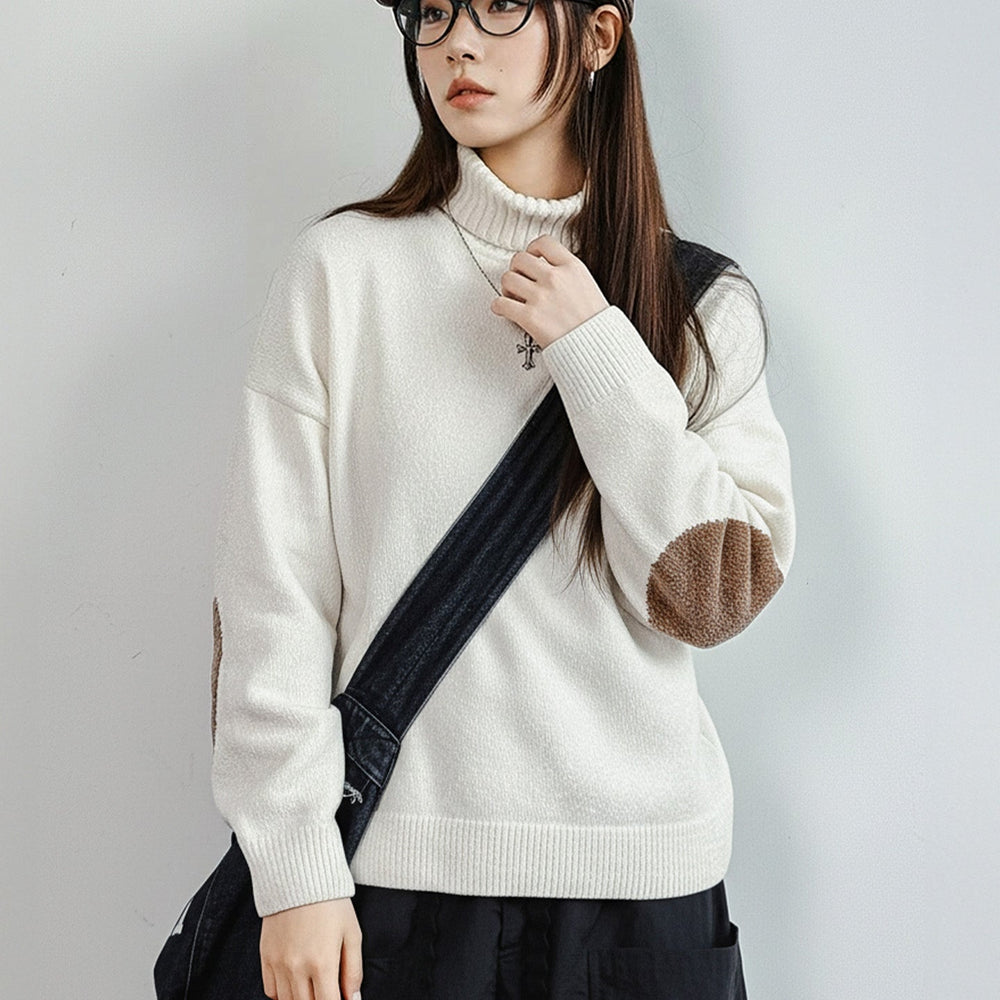 MADEN Chenille High Neck Chunky Knit Sweater