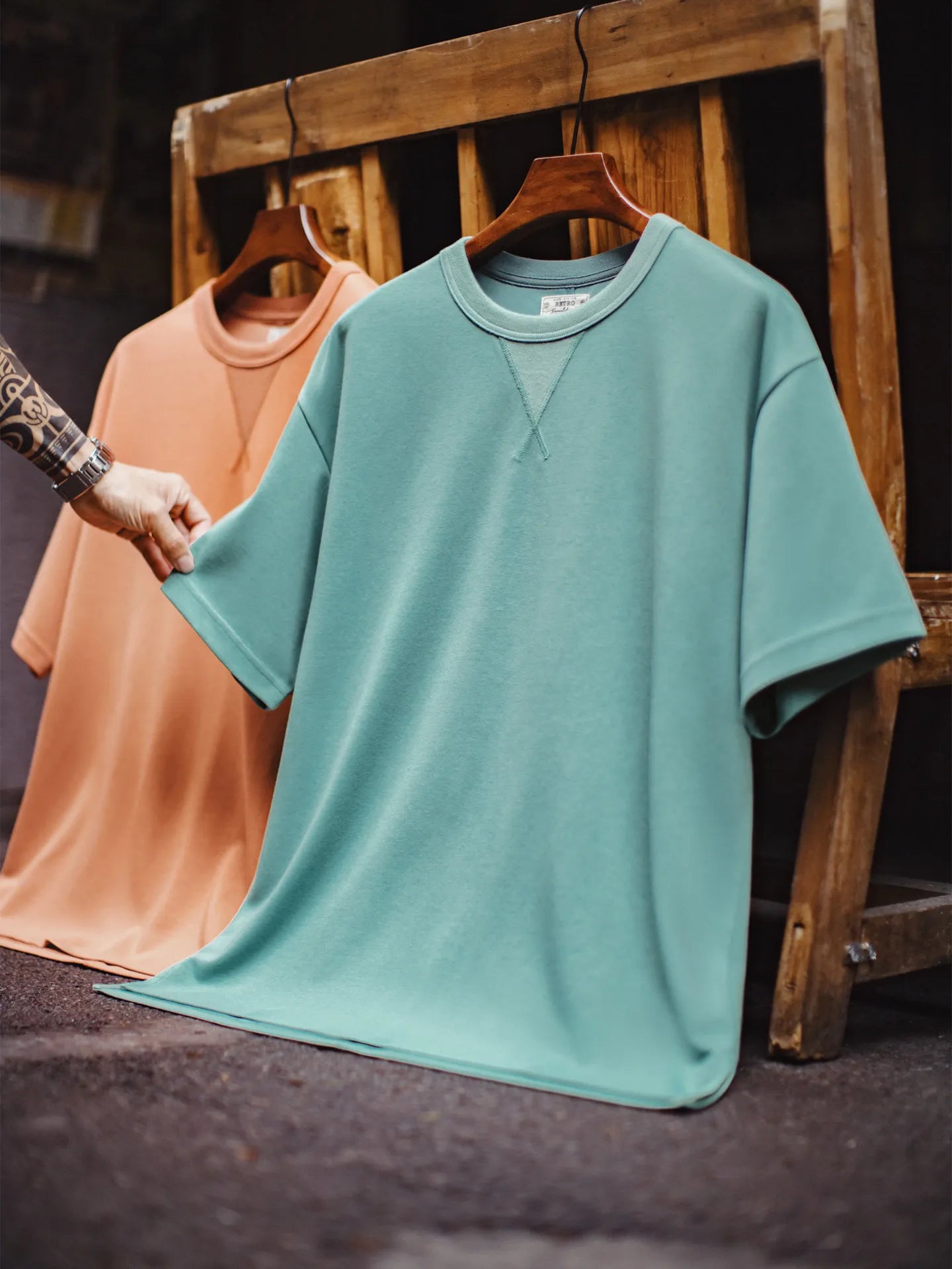 MADEN Vintage Ribbed Crewneck Tee