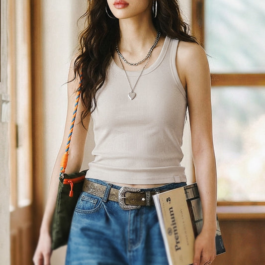 MADEN Damen Tanktop mit integriertem BH