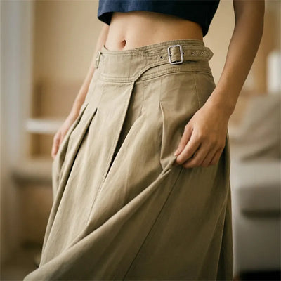 MADEN Gurkha Pleated A-Line Skirt