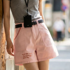 MADEN Women's Loose Fit Cotton Wide-Leg Casual Shorts
