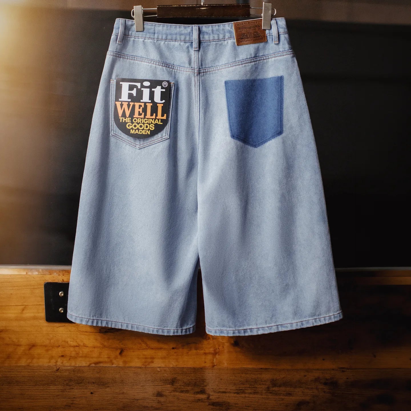 MADEN Ice Blue Washed Denim Cropped Pants
