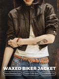 MADEN Women's Slim Fit Stand Collar Zipper Jacket selected product image