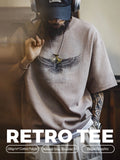 MADEN Vintage Falcon Print Cotton T-Shirt selected product image