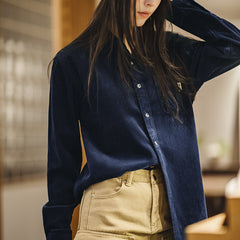 MADEN Damen Cord-Langarmhemd