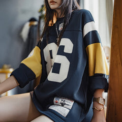 MADEN Women's Embroidered Rugby Sweatshirt