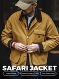 MADEN Corduroy Collar Safari Jacket with Big Pockets selected product image