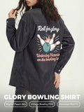 MADEN Women's Peachskin Shirt - Bowling Print selected product image