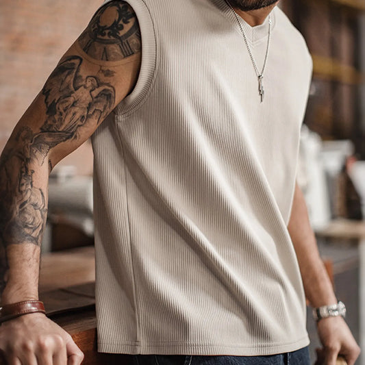 MADEN Striped V-Neck Tank Top