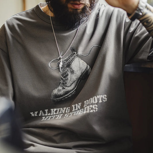 MADEN Vintage Distressed Brushed Tee