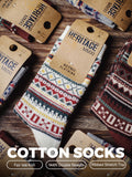 Chaussettes mi-mollet chaudes et thermiques pour homme MADEN, motif Fair Isle vintage, lot de 4 paires, idéales pour l'automne, l'hiver et Noël.  selected product image