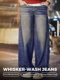 MADEN Washed Distressed Denim Jeans Loose Fit selected product image