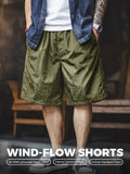 MADEN Olive Wide Leg Athletic Shorts selected product image