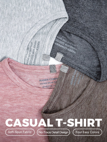 MADEN Lightweight Blended Crew Neck Short-Sleeve T-Shirt