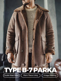 MADEN Suede-Fleece Mid-Length Parka Coat selected product image