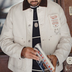 MADEN J22 Chore Jacke mit Cordkragen