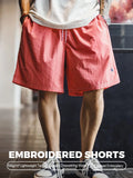 MADEN Men's Embroidery Loose-Fit Drawstring Beach Shorts selected product image