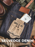 MADEN 남성용 11.6oz 셀비지 생지 스트레이트 진 selected product image